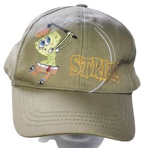 Nickelodeon Spongebob Squarepants Olive Green Boys Hat Strike 2003